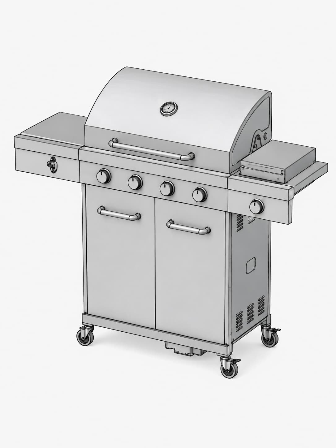 Gazlı Barbekü perspektif çizim